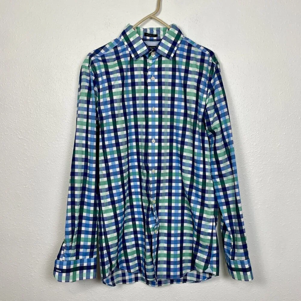 Banana Republic and Vineyard Vines Men's Button Down Plaid Slim Fit Bundle Sz: M